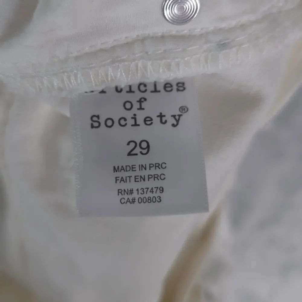 Articles of Society Shorts Womens 29 White‎ Cotton Distressed Cut Off 4